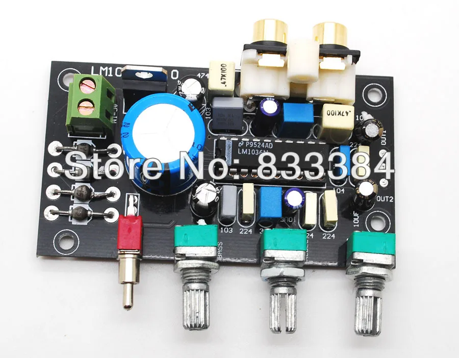 AC//DC 12V 24V Assembled LM1036 Tone Board Treble Bass Balance Volume Control M
