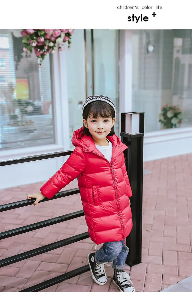 new Winter Girls Hooded Jacket Zipper Winter Coat For Girls Kids Padded Jacket Casual Children's Outerwear