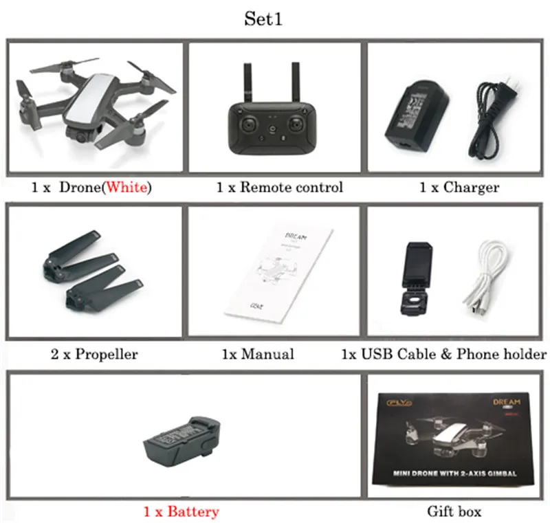 CFLY DREAM Selfie Drone с gps FPV в режиме реального времени 4K камера оптического позиционирования потока на большое расстояние RC Квадрокоптер Дрон детская игрушка - Цвет: Set1