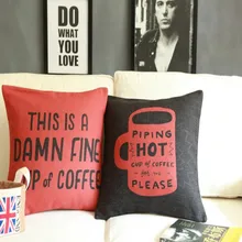 В винтажном стиле; обувь черного и красного цвета Подушка кофейного цвета с рисунком льняной чехол для подушки для машины, офиса, дома декор для дивана подушки