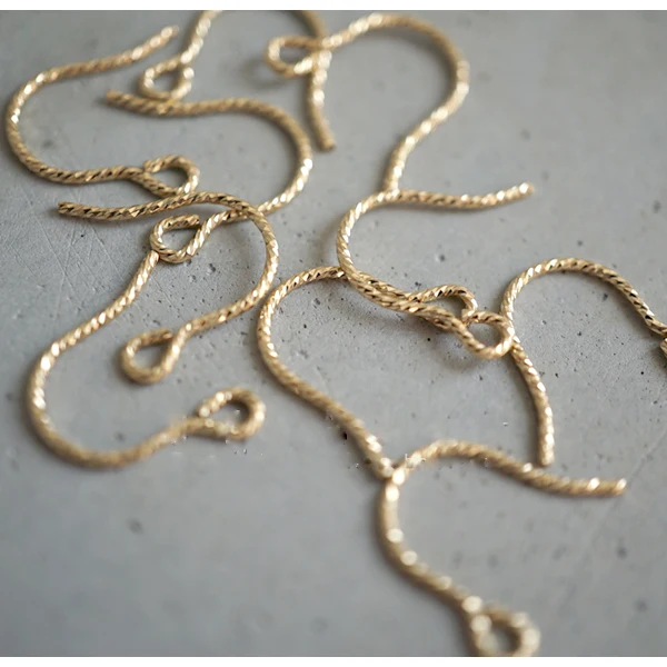 

PINJEAS 2018 handmade 14k gold filling pattern earring hooks earwire clasp accessories for diy jewelry making