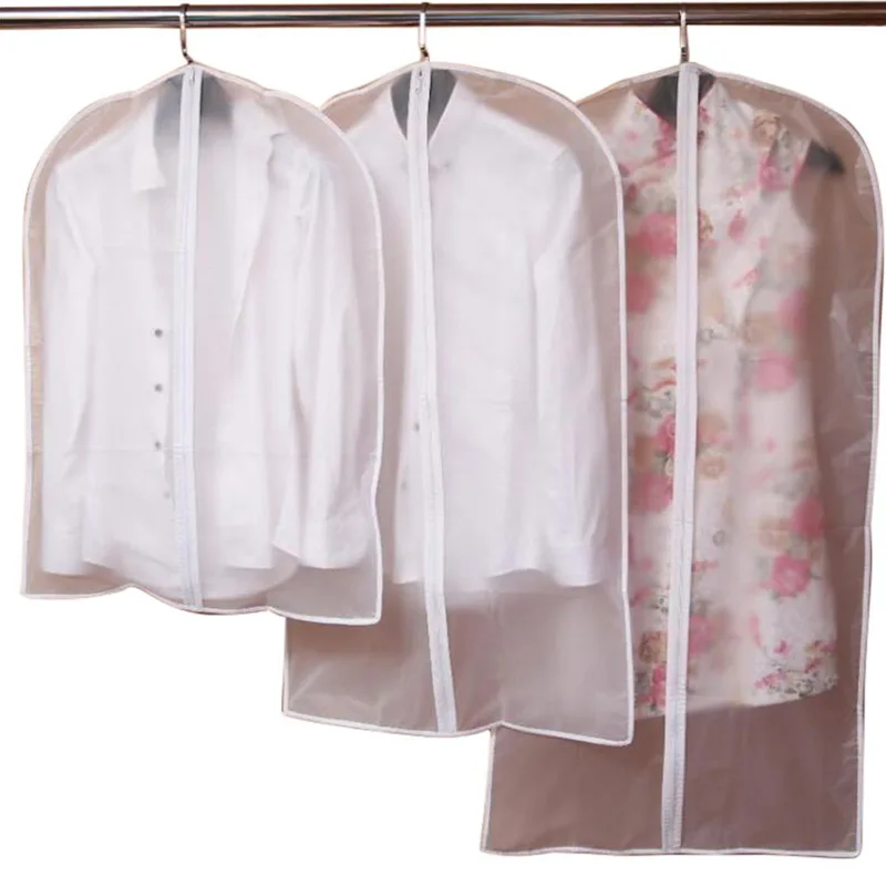 

Dustproof Covers Transparent Dress Clothes Coat Garment Suit Cover Case Storage Bag Home Zipper Wardrobe Storage Bags 60XX