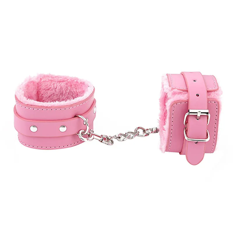 1 Pair Hand Cuffs For Sex Life SM Toys Adjustable Plush PU Leather Slave Wrist & Ankle Handcuffs Hand Restraints Toy (5)