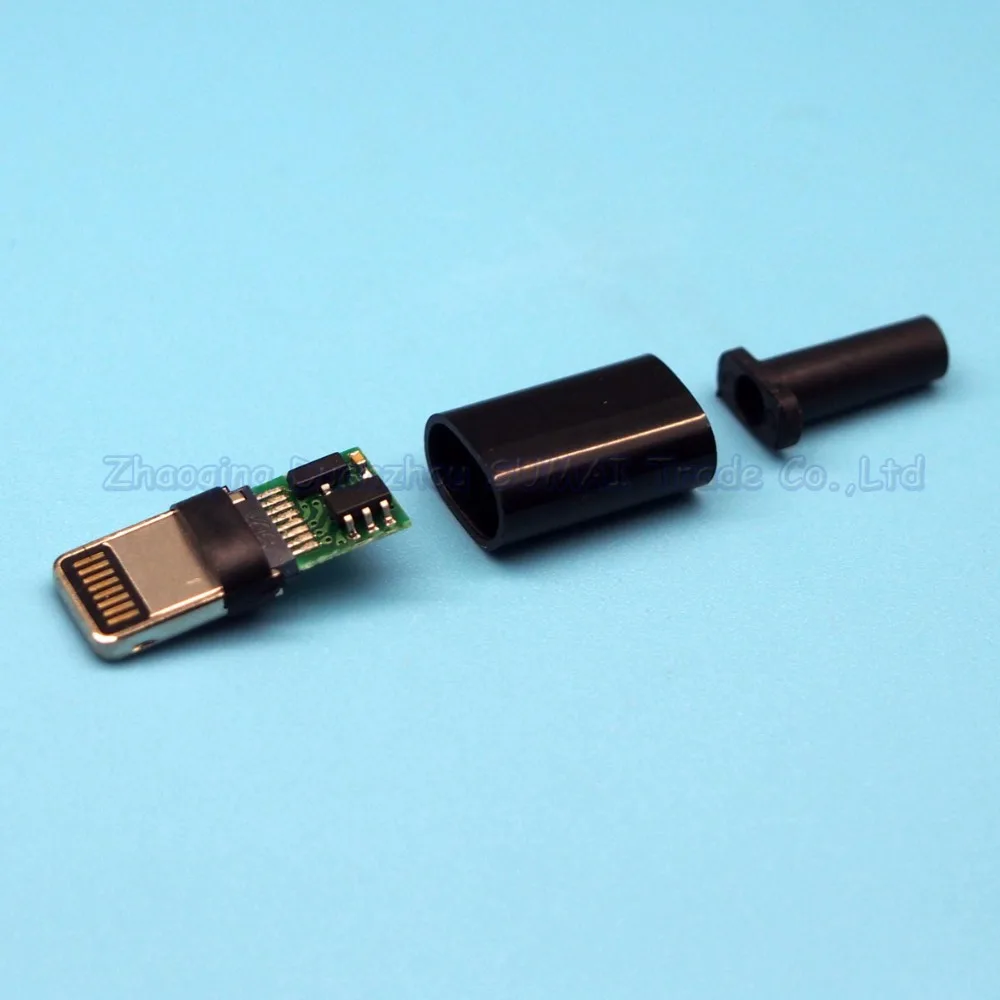 

10set/lot 3 in 1 DIY Welding wire USB male plug connector for iPhone male plug Motherboard with IC with shell
