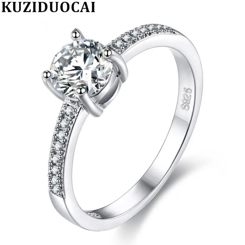 

Kuziduocai New Fashion Jewelry Stainless Steel Zircon Primary Stone Statement Wedding Rings For Women Mujer Bijoux Bague Anel