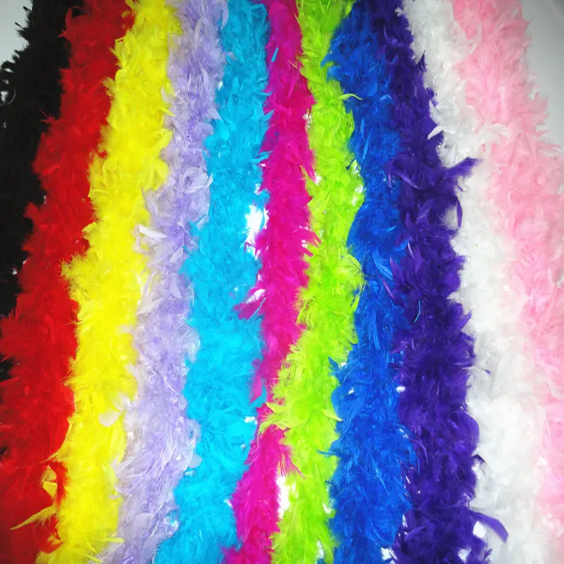 New 2yards fluffy Red Turkey Feathers Boa About 60 Grams DIY feathers for crafts party and Wedding Decorations Accessories plume