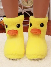 2016New Big Yellow Duck Cute Cotton Slippers Women Winter Warm Home Cotton-padded Shoes Soft bottom Indoor Plush CartoonSlippers