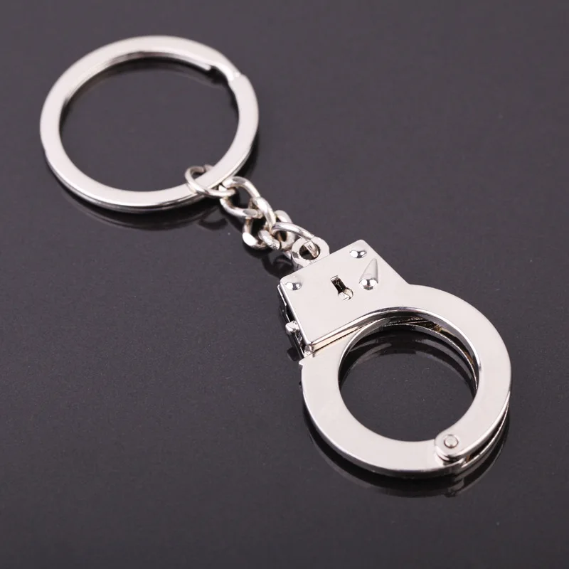 

Hot Sale Handcuffs Keychain Car Key Chain Key Ring Simulation Handcuffs model key buckle For Best Gift Jewelry Accessories