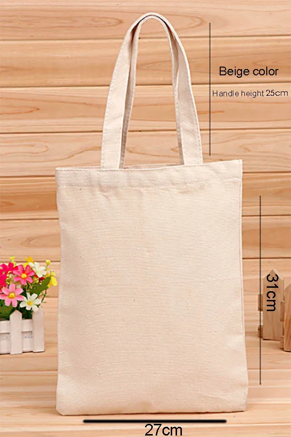 200pcs Size 27*31cm Canvas Cotton Tote Bag No Logo Print Fashion Women
