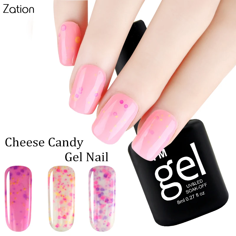 Zation Lucky Cheese Ice Cream colour 8ml Gel Nail Polish UV LED Soak Off Semi permanent Color | Красота и здоровье