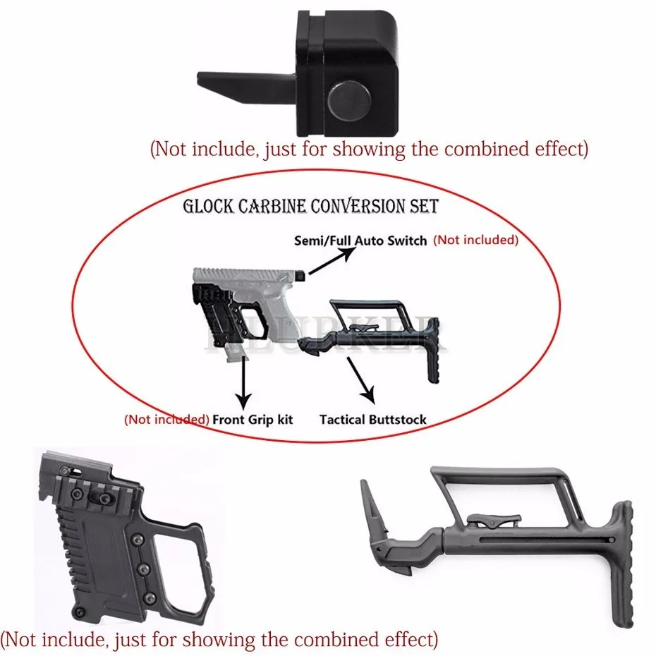Тактический Карабин принадлежности для пистолета Глок G17/G18/G19 конверсионная стабильность ручка поддержка Buttstock для карабина для стрельбы