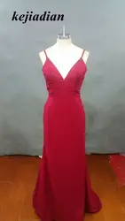 Vestidos De Formatura Саудовская Аравия Вечернее платье 2017 Красный Sexy Русалка Спагетти ремень вечернее кружевное платье с открытой спиной Вечерние