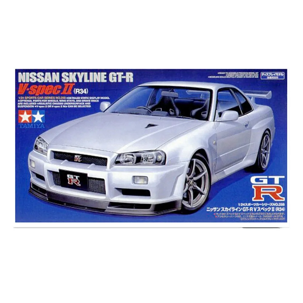 Tamiya 24258 1/24 масштабная модель спортивный автомобиль комплект Nissan Skyline GT-R R34 V-Spec II RC игрушка