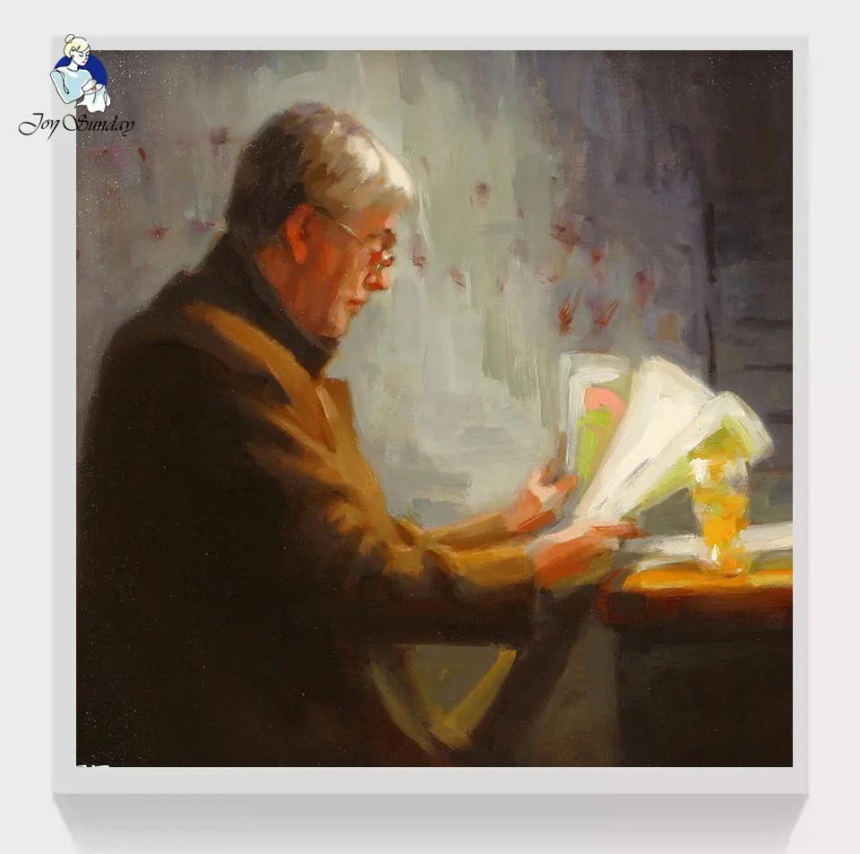 

JOY SUNDAY,Diy Diamond Painting Cross Stitch Diamond Mosaic Needlework Crafts Full Diamond Embroidery Reading old man 8