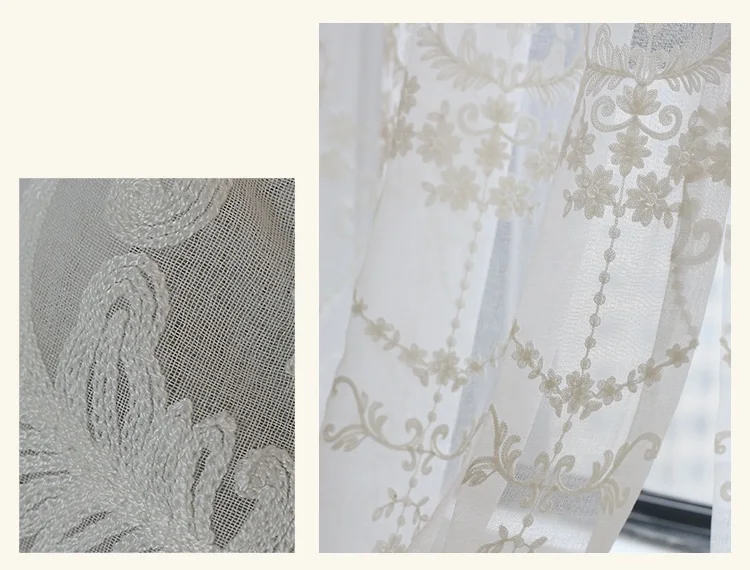 Высококачественная Белая вышитая Цветочная ширма, европейский стиль, вуаль, тюль, отвесная для спальни, гостиной, окна, занавески, занавески s