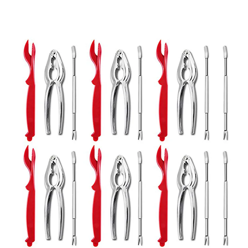 ICESTCHEF 20 шт. щипцы для морепродуктов s Набор Омаров краб, Морепродукты Инструмент Краб крекеры из нержавеющей стали в виде лобстера зажим плоскогубцы зажим кухонные принадлежности - Цвет: Silvery