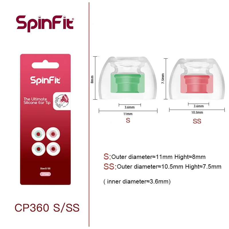 Силиконовые наушники DUNU SpinFit CP360 для настоящих беспроводных Bluetooth наушников