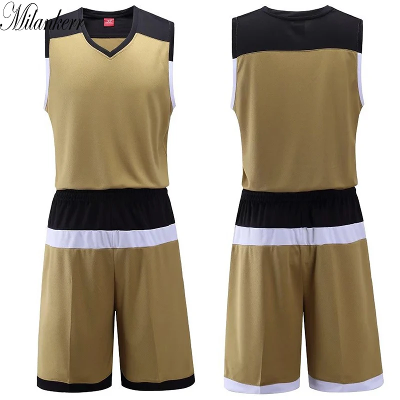 New Blank Basketball Jersey Sets Mens Competition Team Uniform Players
