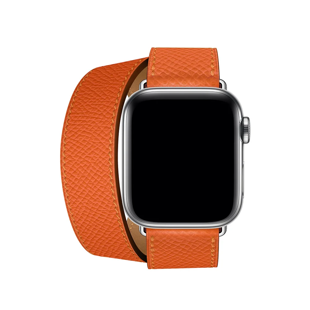 Двойной тур кожаный ремешок для apple Watch band 4(iwatch 5) 44 мм 40 мм apple watch 3 2 1 ремешок 42 мм 38 мм мягкий браслет аксессуары