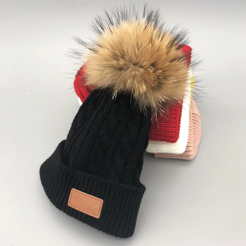 bonnet enfant skullies beanies for kids winter hats children kids boys girls fur pompom skullies beanies for pompom hat