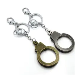 Творческий Ретро наручники металлический замок кольцо для ключей кулон плюшевые игрушки, брелок Дамы автомобиль брелок для ключей