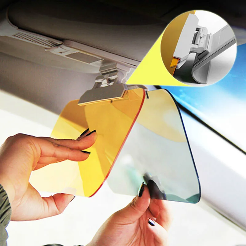 

Car Sun Visor 2 in 1 Dazzling Goggle Day Night Vision Sun Anti-UV Block Visor Anti-Dazzle Sunshade Driving Mirror Clear View