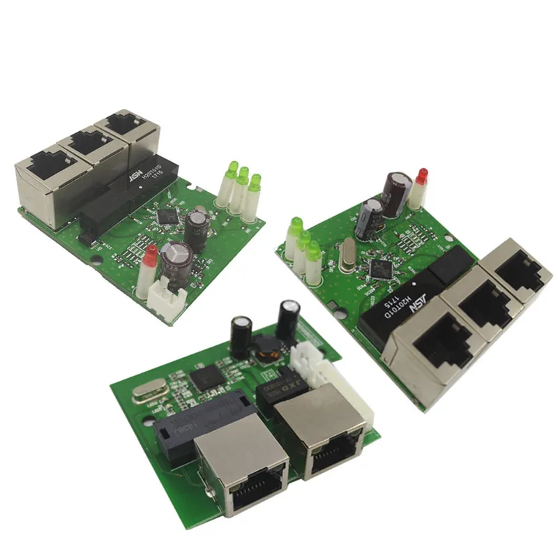 Быстрый коммутатор Мини 3 порта ethernet 10/100 Мбит/с rj45 сетевой концентратор pcb модуль