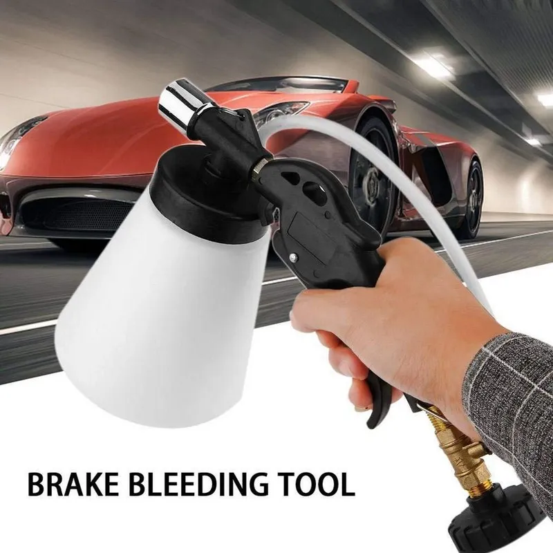 1L Double pot pneumatic brake oil pot Brake Bleeder Fluid Vacuum Type Oiler Tube Fill Bottle Set for motorcycles and cars (6)