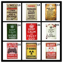 Дымовая травка Предупреждение выстрел внимание Металл Железо Живопись знаки плакат доска Бар Паб Клуб Настенный декор дома табличка