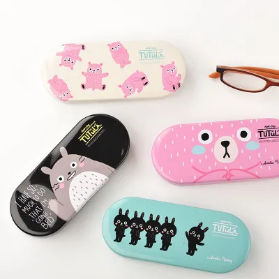 

Creative Lovely Cartoon Totoro Cute Japanese Anime Cartoon Rabbit Bear Iron Tin Metal Glasses Box Spectacle Case with Cloth