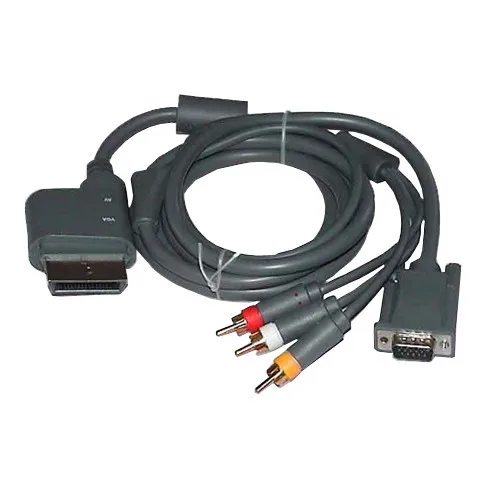 VGA HDTV & Composite RCA AV Video Cable for Microsoft Xbox 360 PC