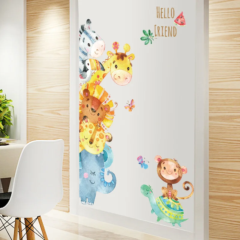 

Funny Animals Friends Party Vinyl Wall Stickers for Kids room Nursery Bedroom Door Wall Decor Cartoon Wallpaper Art Murals dc18