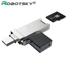 2 в 1 Micro USB OTG адаптер Мужской к USB 2,0 Женский конвертер TF Micro SD Android Phone Card Reader для samsung Xiaomi huawei