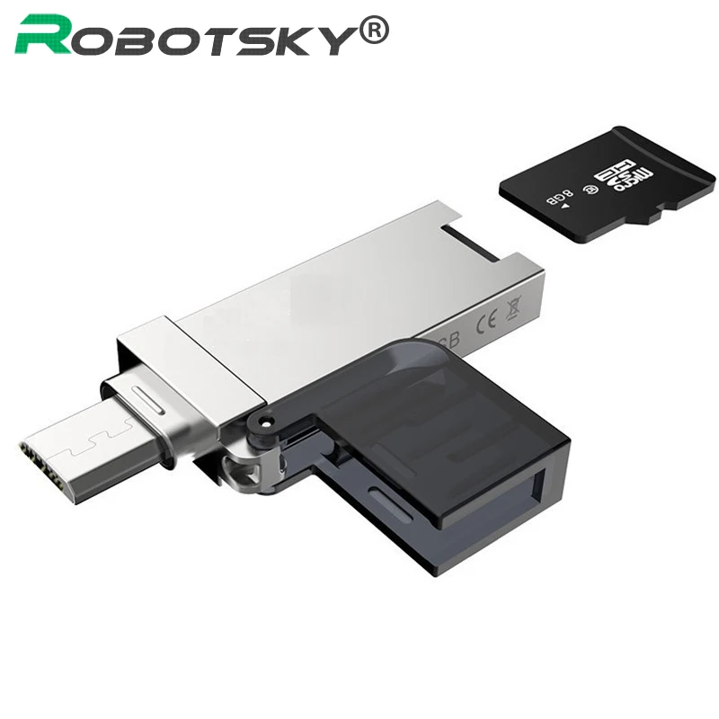 

2 in 1 Micro USB OTG Adapter Male to USB 2.0 Female Converter TF Micro SD Android Phone Card Reader for Samsung Xiaomi Huawei