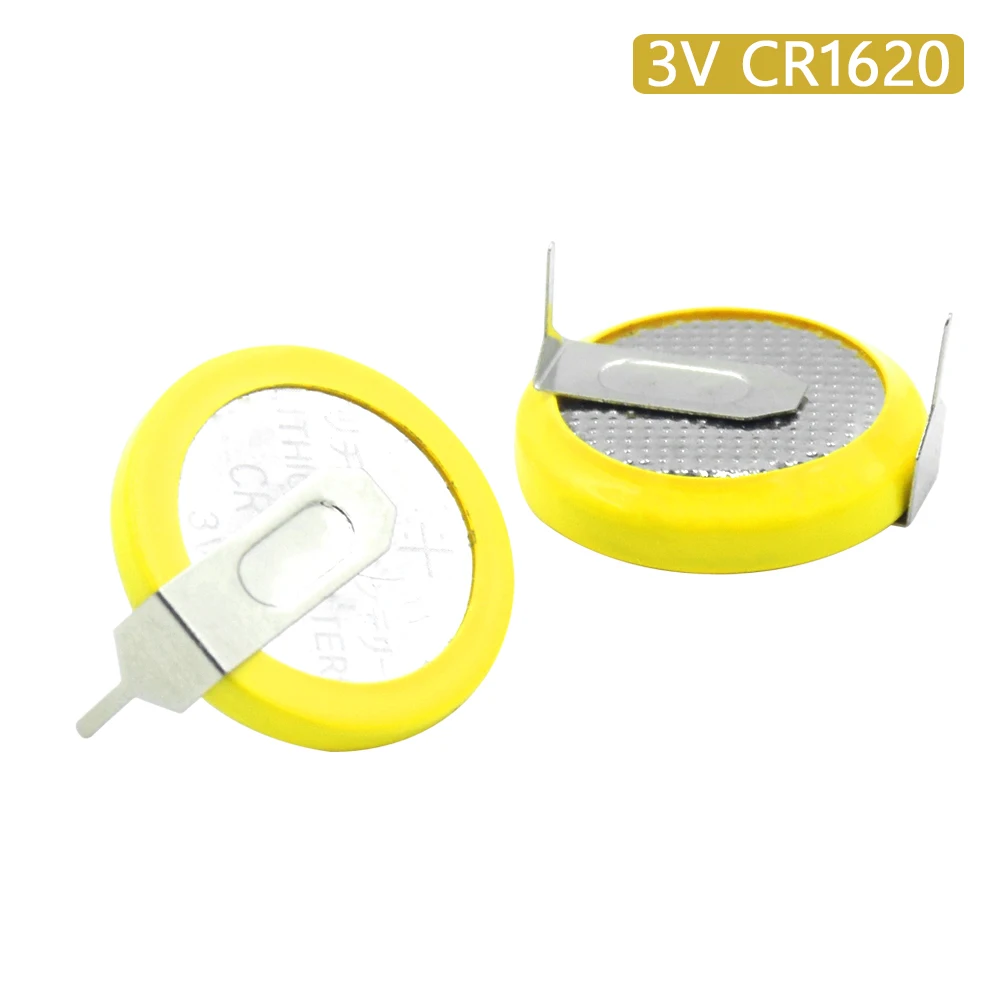 Высокое качество CR1620 Кнопка батарея для материнской платы калькулятор использовать Монетный элемент 16x2 мм CR1620 батарея с 2 припоя вкладки один