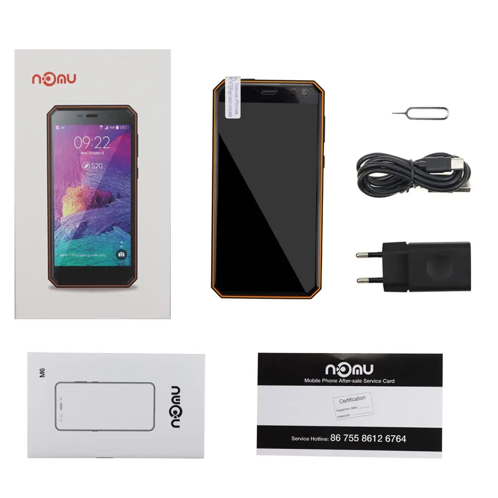 Оригинальный ному M6 смартфон 5 0 &quotHD 4 ядра 2 ГБ + 16 Гб MTK6737T Android 6 13.0MP 1280x720 3000 мА/ч IP68