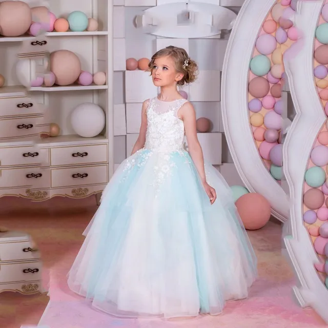 cute corset little bride girls tulle ball gown dresses size 6 8 12 size 12 girl