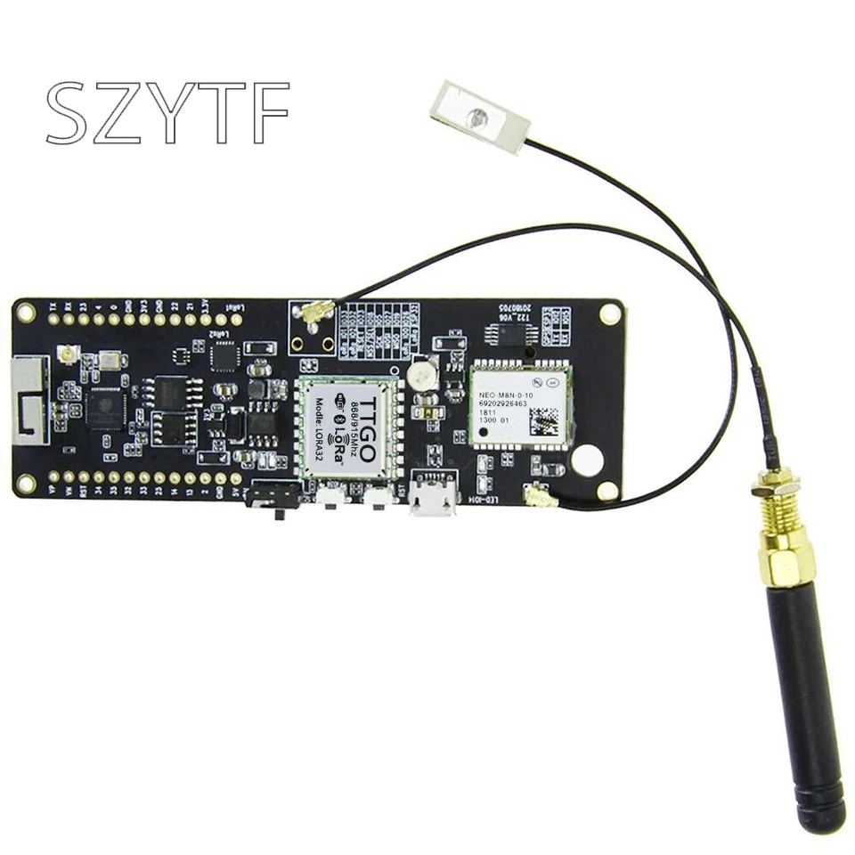 

TTGO ESP32 WiFi Wireless Bluetooth Module 18650 ESP 32 GPS NEO-M8N LORA 32