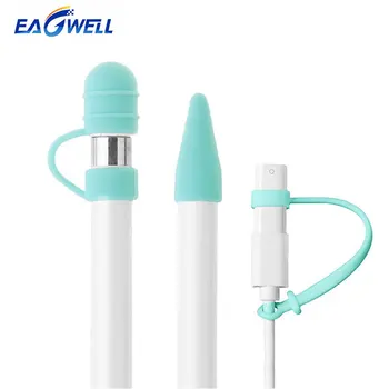 

Eagwell For Apple Pencil Cap Holder Nib Sleeve Case Soft Silicone Protective Cover Anti-Lost Connector Strap For iPad Pro Pencil