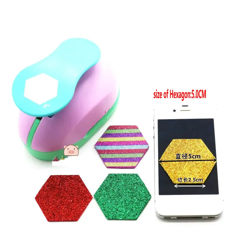 

free shipping 2" 5.0cm hexagon shape craft punch foam Punch Craft Scrapbooking school Paper Puncher hole punch paper cutter