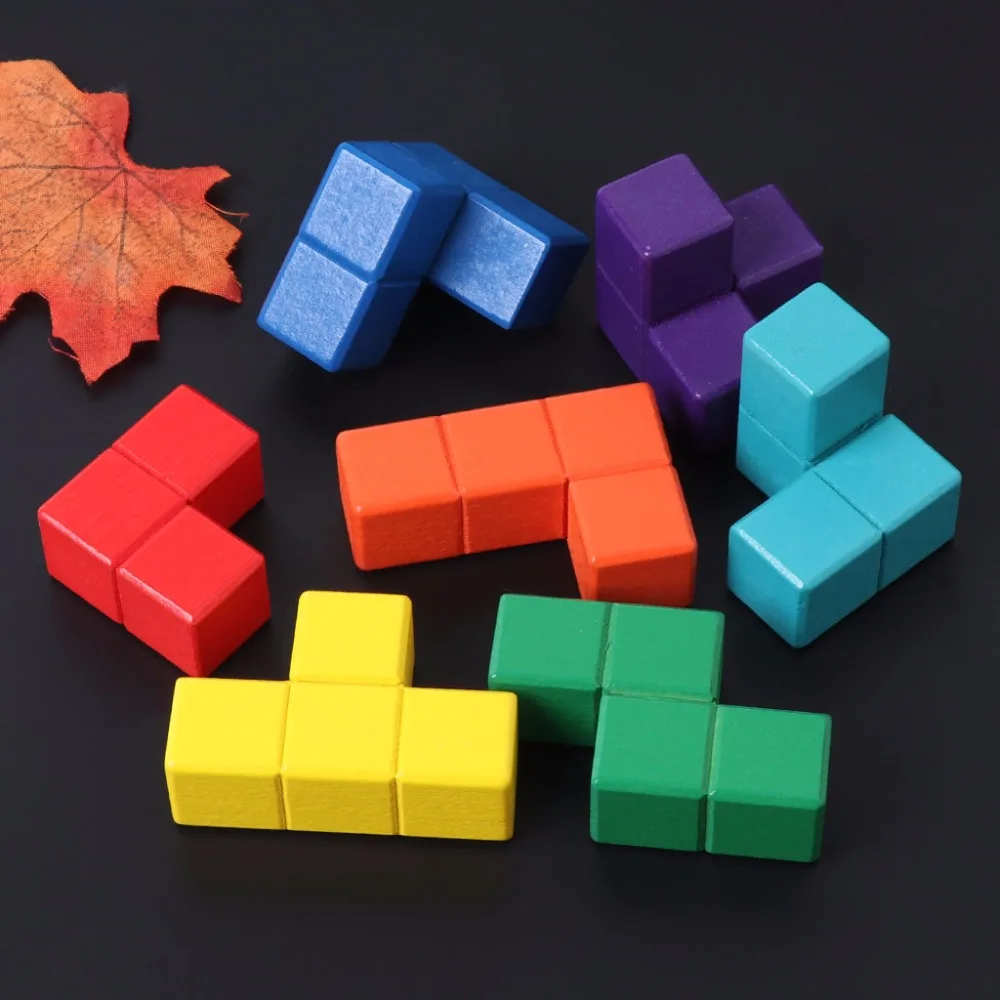 HBB тетрис волшебный куб многоцветные 3D деревянная головоломка образовательная мозг тизер игра