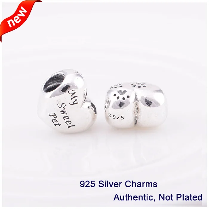 Подходит Pandora талисманы браслеты мой милый питомец бусины Аутентичные 925 пробы серебряные ювелирные изделия