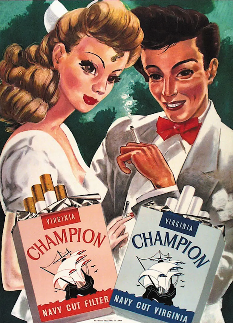 Винтажные 1900s сигареты табак рекламные плакаты Чемпион крафт классические холст