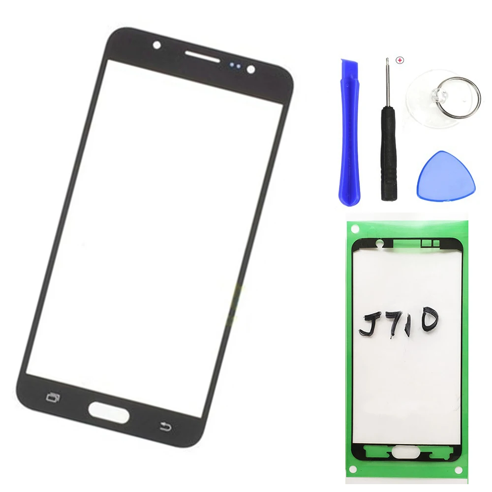 

Replacement Outer Glass Lens For Samsung Galaxy J7 2016 J710 J710F LCD Touch Screen Front Glass Outer Panel + Adhesive tools