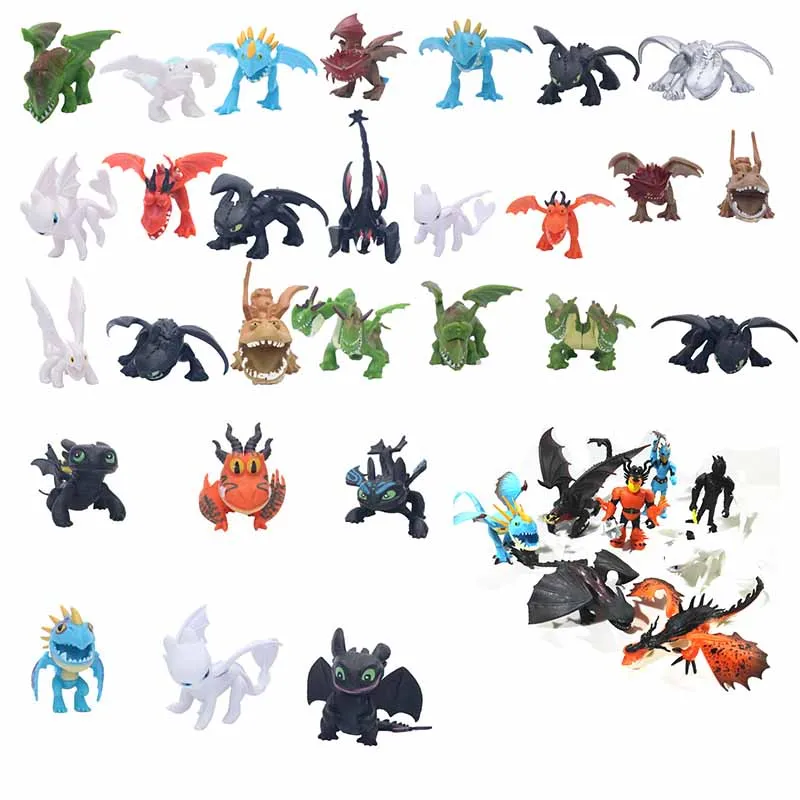 

Hot How To Train Your Dragon Toys Night Fury Toothless white Dragon Light Fury Hiccup Astrid PVC Action Figures