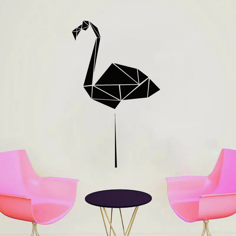 

Geometric Flamingo Wall Decal Polygon Animal Vinyl Sticker| Origami Wall Art Design Home Decoration Minimalistic Murals JH12