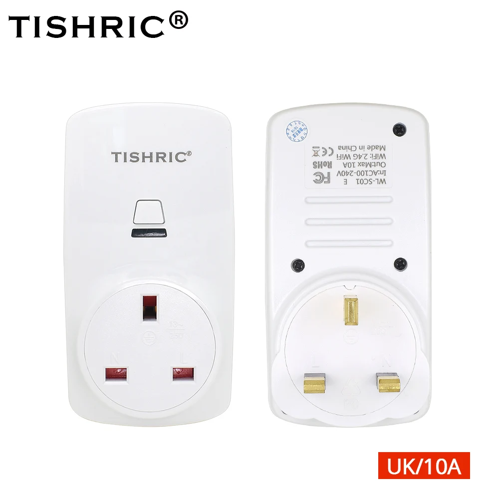 TISHRIC 10A/16A EU/AU/US/UK/FR Wi-Fi розетка, умная розетка, таймер, дистанционное приложение, управление Ewelink, Alexa Google, домашняя Автоматизация - Комплект: 10A UK Socket