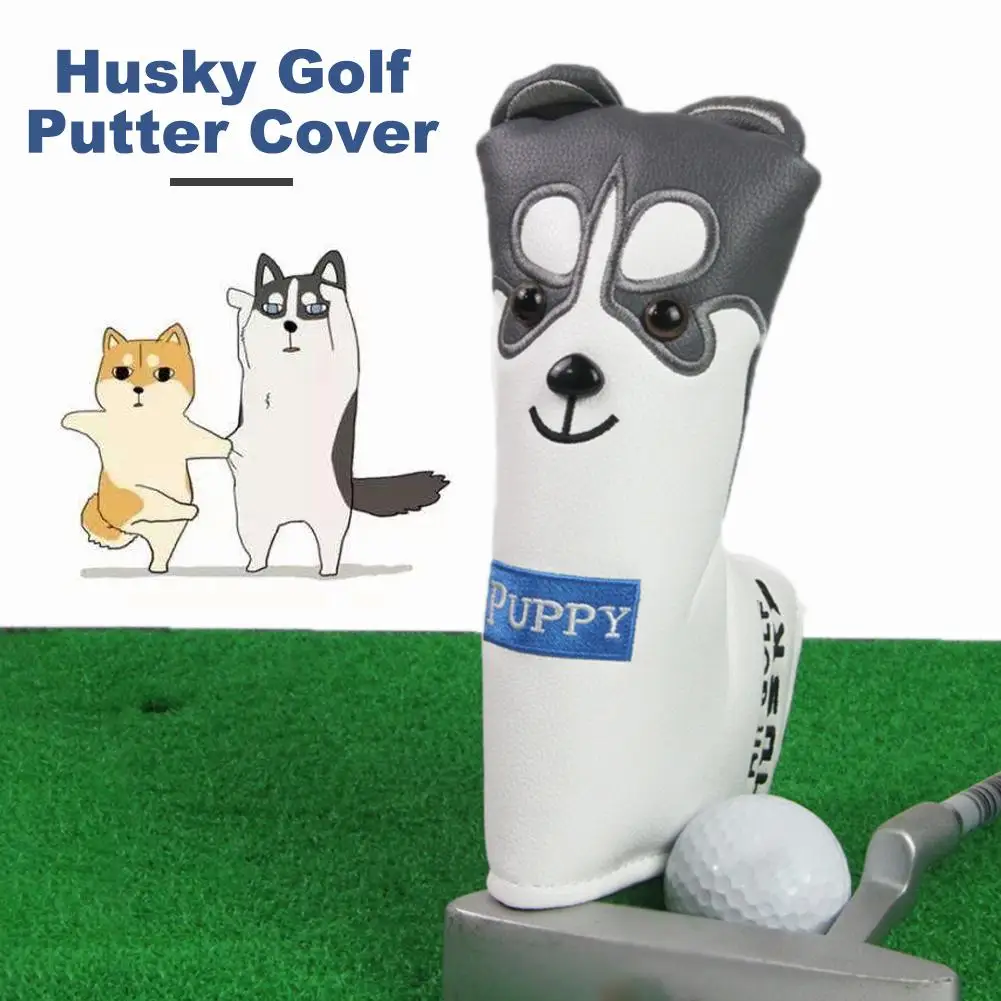 Husky чехол для клюшки для гольфа полукруглый Putter крышка головки Водонепроницаемый защитный корпус PU - Цвет: White