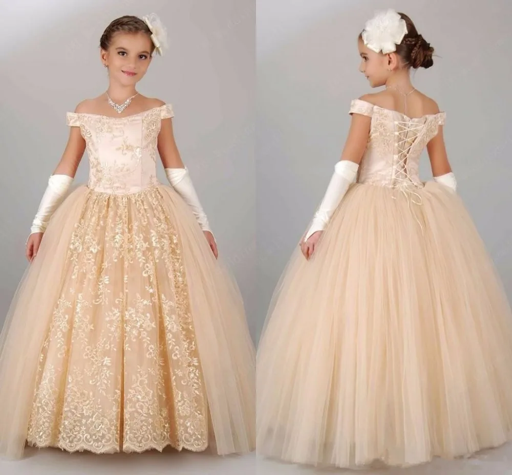 2016-new-vintage-flower-girls-dresses-for-wedding-off-shoulder-lace-champagne-princess-party-children-for-birthday-cheap-girl-pageant-gowns
