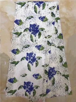 

2019 Latest Double color African Embroidery Guipure Cord Lace Fabric High Quality Lace French Nigerian Lace Fabrics